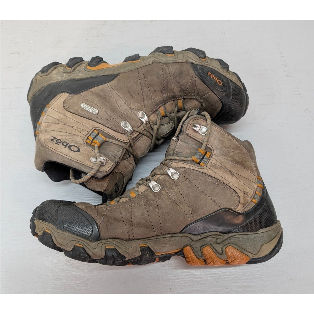 Oboz Bridger Mid‎ B-DRY Hiking Boots Men's 10 Brown Black Leather Waterproof